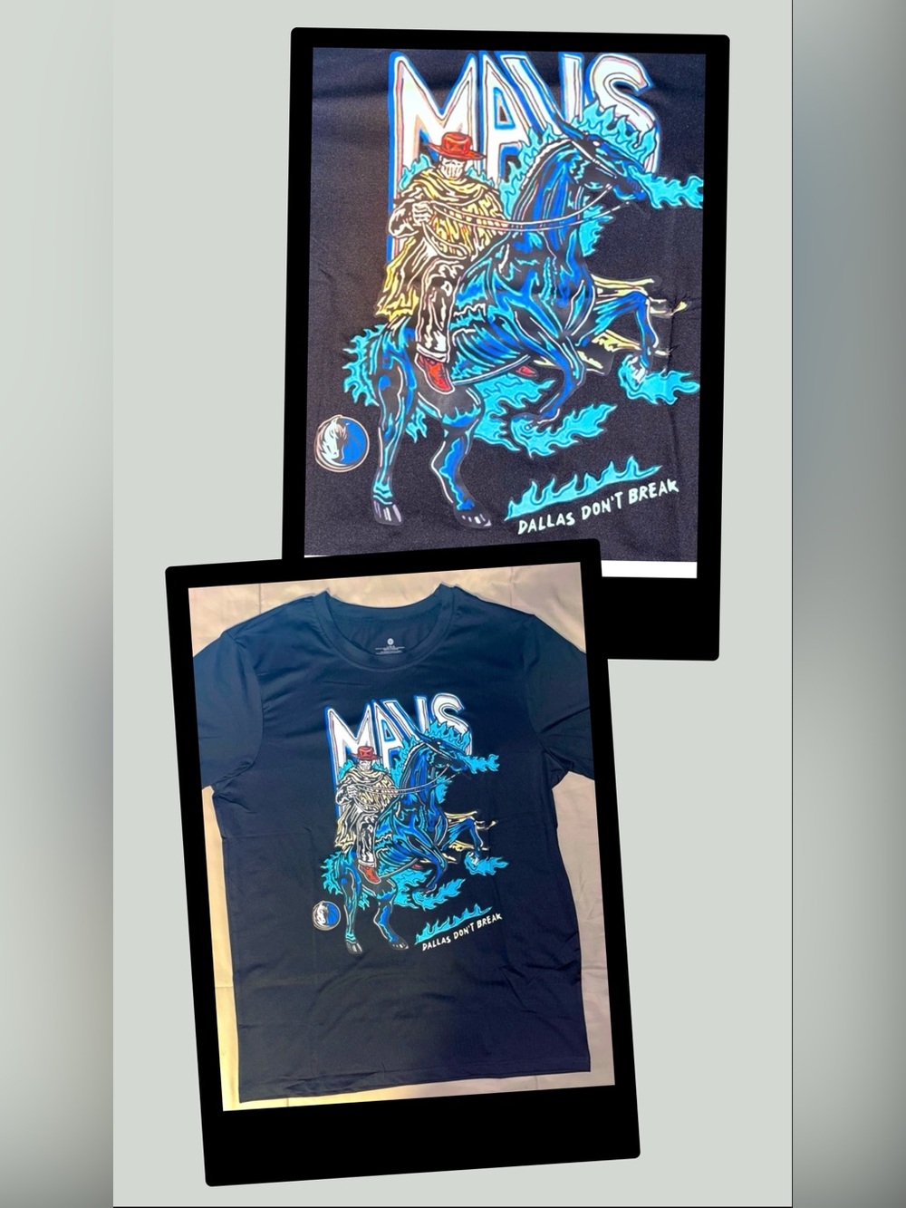 Men’s Large Black Short Sleeve MAVERICKS NBA Graphic T Shirt Dallas Dont Break